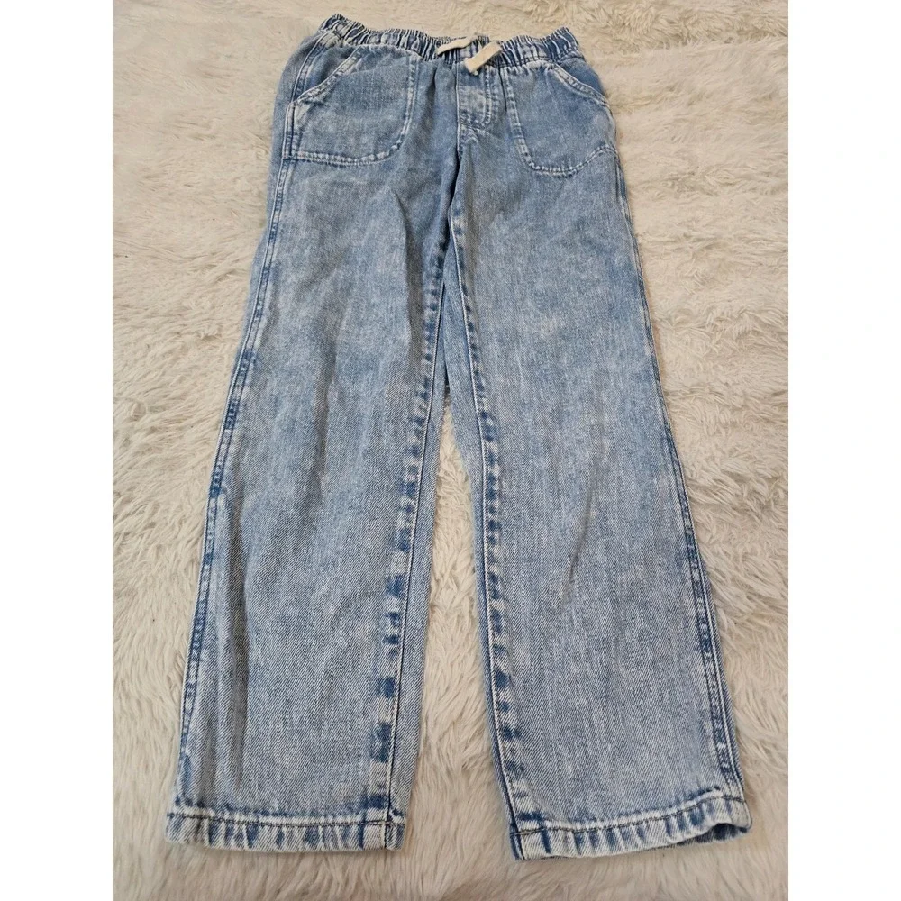 Gap Kids Size Large L (10) Easy Pull-On Denim Jean Acid Wash Elastic Waist